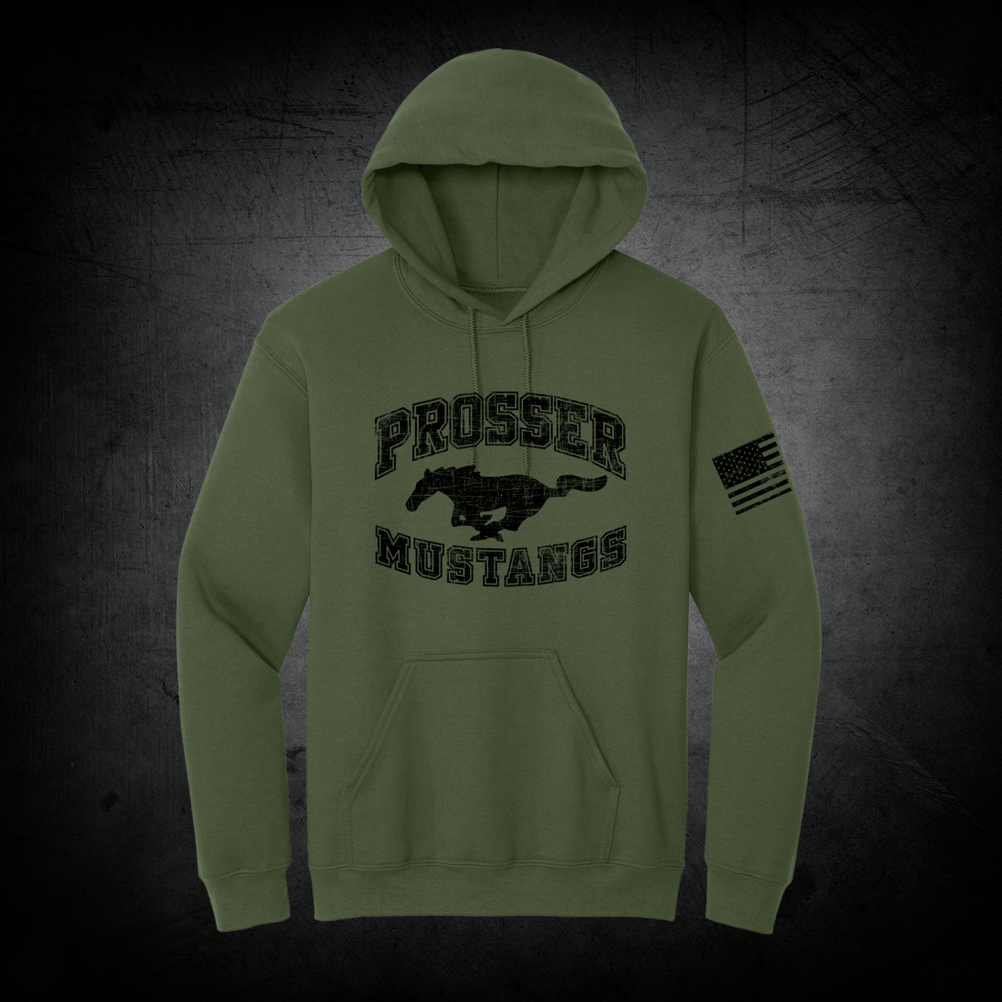 Mustang Hoodies - Distressed Logo