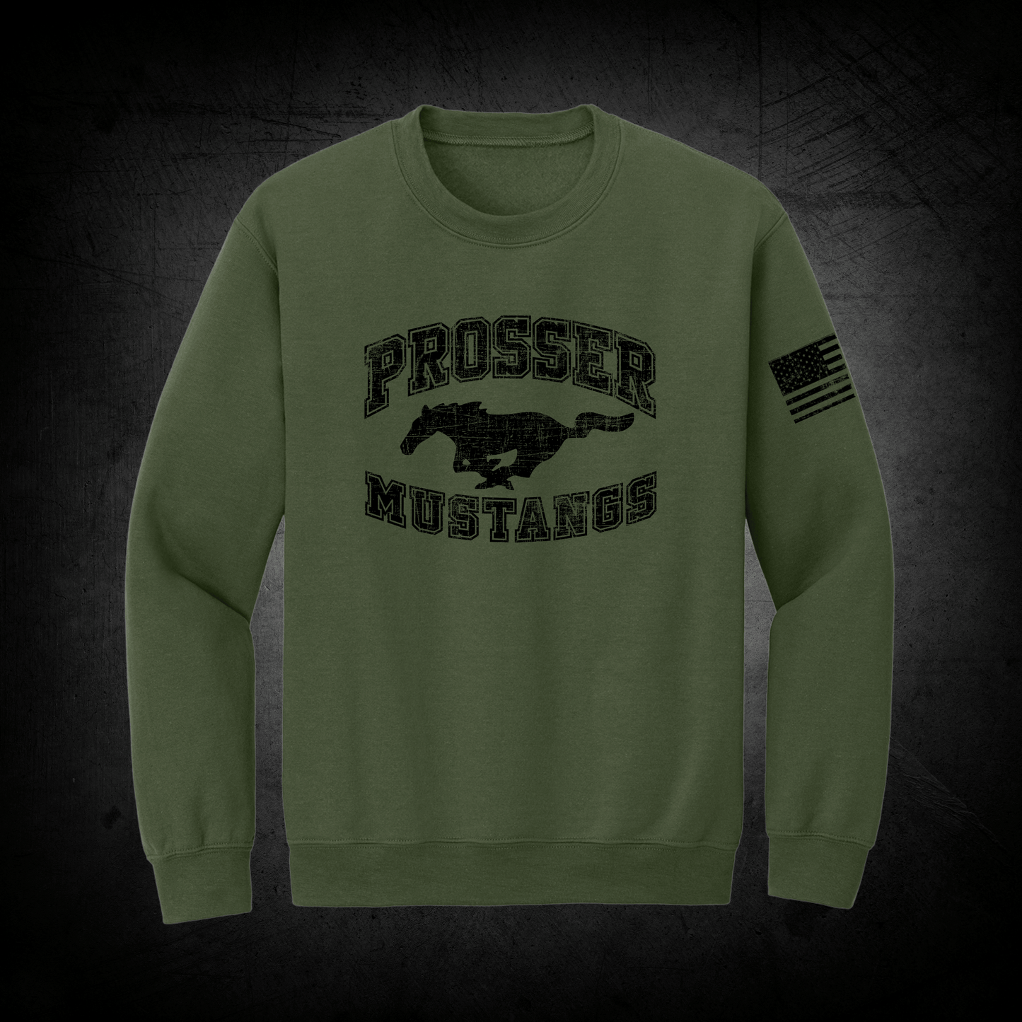 Mustang Crewnecks - Distressed Logo