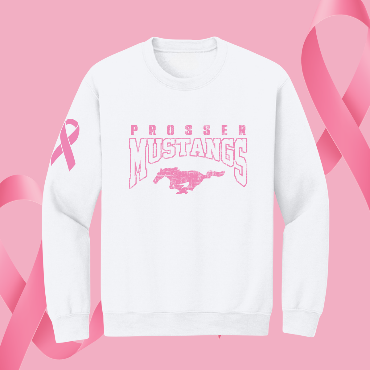 Mustang Hoodies - Pink Logo