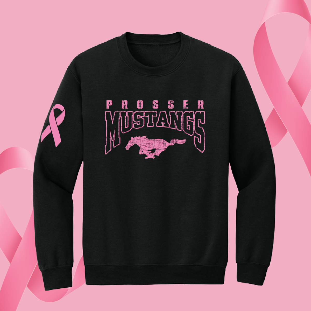 Mustang Hoodies - Pink Logo