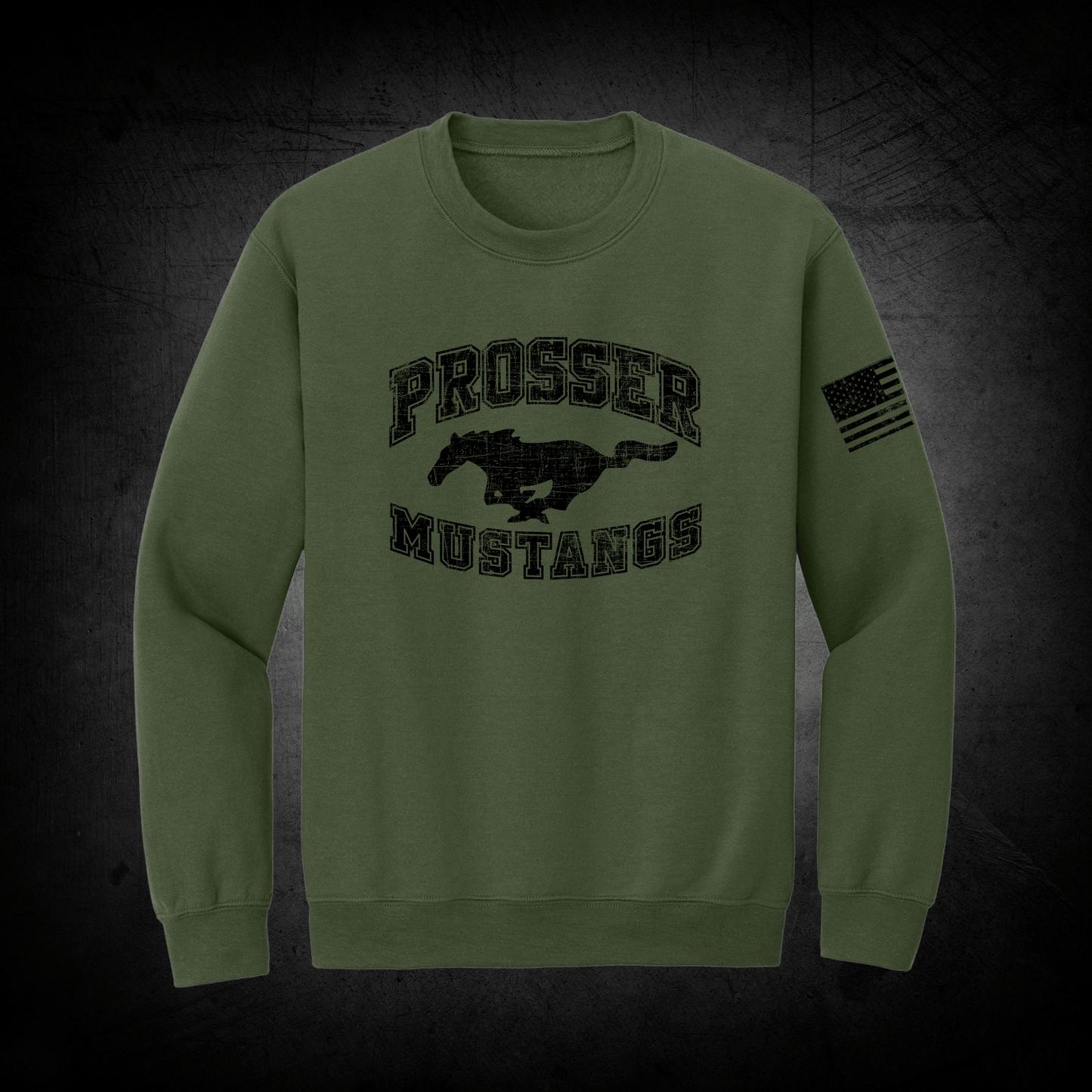 Green Mustang Crewneck Sweatshirt