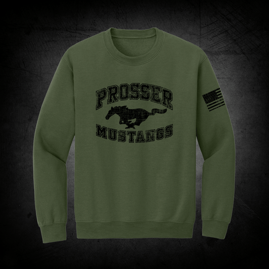 Green Mustang Crewneck Sweatshirt